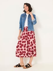 FatFace Millie Multi Poppies Midi Skirt - Image 5 of 6