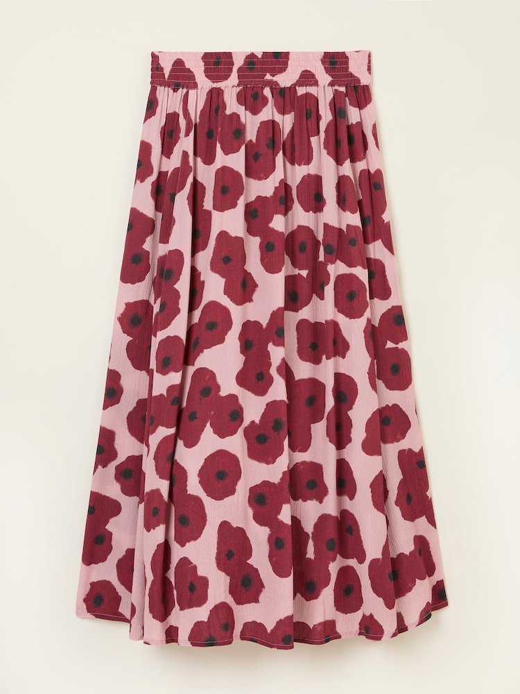 FatFace Millie Multi Poppies Midi Skirt - Image 6 of 6