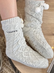 Solesmith Grey Typewriter Style Personalised Slippers - Image 1 of 5
