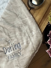 Personalised Embroidered Family Surname Winter Blanket by Solesmith - Image 1 of 6