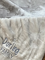 Personalised Embroidered Family Surname Winter Blanket by Solesmith - Image 3 of 6