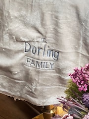 Personalised Embroidered Family Surname Winter Blanket by Solesmith - Image 4 of 6