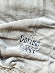 Personalised Embroidered Family Surname Winter Blanket by Solesmith - Image 5 of 6