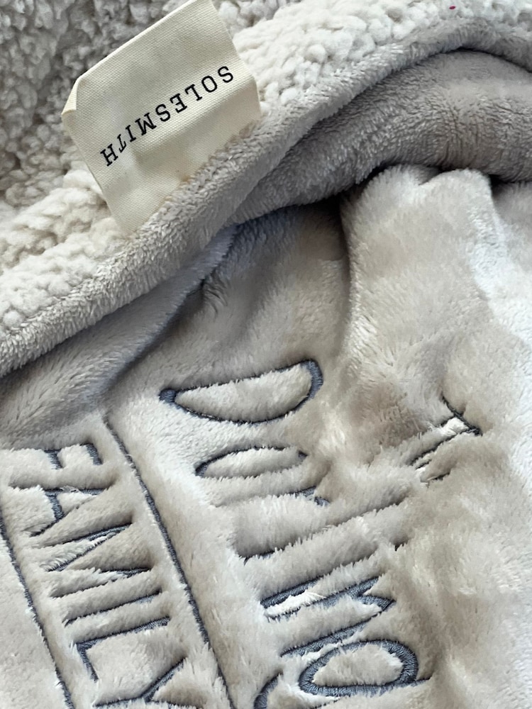 Personalised Embroidered Family Surname Winter Blanket by Solesmith - Image 6 of 6