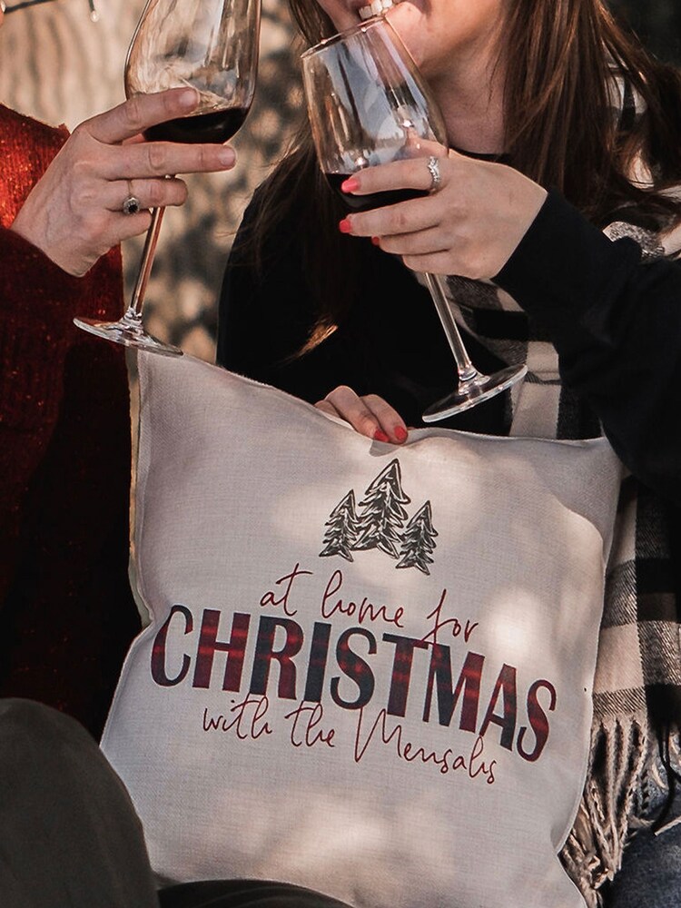 100% Linen Personalised Tartan Christmas Cushion by Solesmith - Image 1 of 6