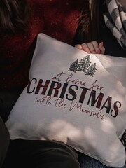 100% Linen Personalised Tartan Christmas Cushion by Solesmith - Image 3 of 6