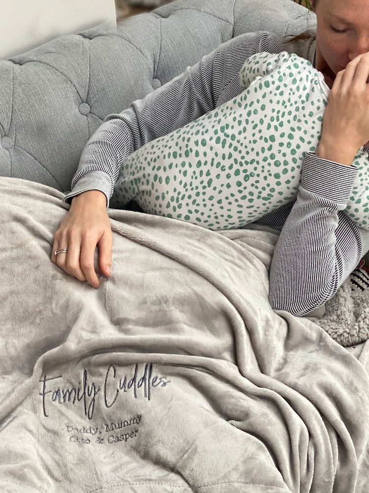 Personalised Family Cuddles Winter Throw by Solesmith - Image 1 of 4