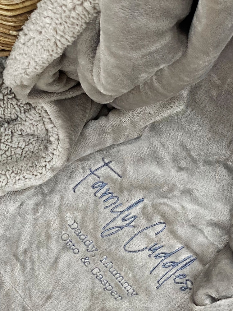 Personalised Family Cuddles Winter Throw by Solesmith - Image 2 of 4