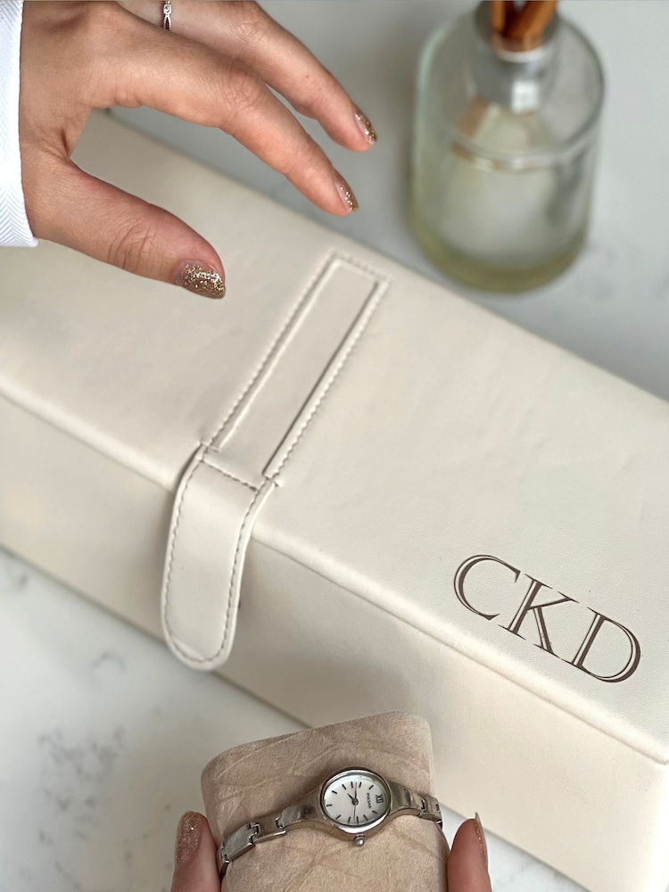 Solesmith Cream Monogram Luxury Watch Box - Image 1 of 6
