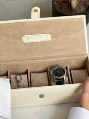 Solesmith Cream Monogram Luxury Watch Box - Image 2 of 6