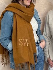 SolesmithExtra Large Embroidered Lambswool Winter Scarf - Image 1 of 3