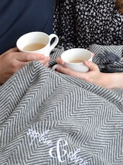 100% Cotton Couples Embroidered Blanket by Solesmith - Image 2 of 3