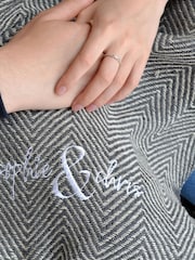 100% Cotton Couples Embroidered Blanket by Solesmith - Image 3 of 3
