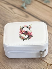 Solesmith Floral Initial Travel White Jewellery Box - Image 1 of 4