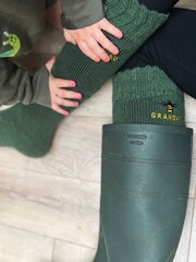 Solesmith Green Children's Personalised Bee Embroidered Welly Socks - Image 1 of 8