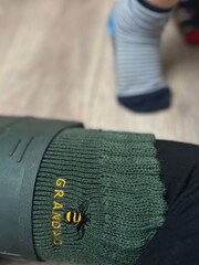 Solesmith Green Children's Personalised Bee Embroidered Welly Socks - Image 7 of 8