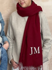SolesmithExtra Large Embroidered Lambswool Winter Scarf - Image 1 of 3