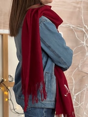 SolesmithExtra Large Embroidered Lambswool Winter Scarf - Image 2 of 3