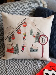 100% Linen Personalised Ski Cushion by Solesmith - Image 1 of 3