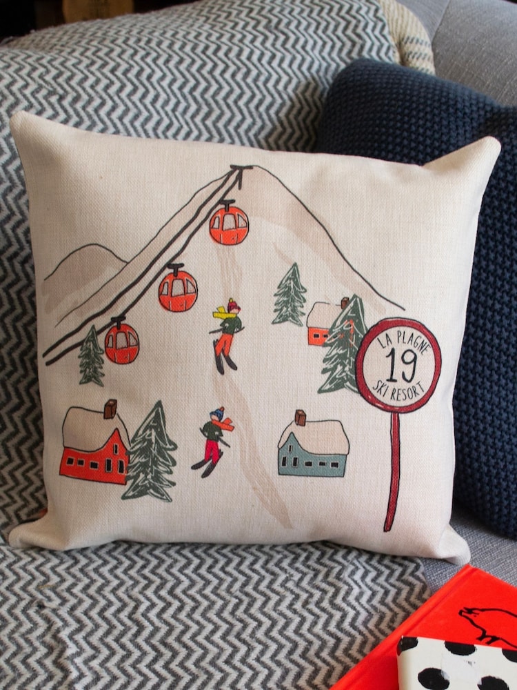 100% Linen Personalised Ski Cushion by Solesmith - Image 1 of 3