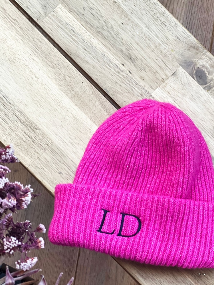 Solesmith Pink Embroidered Colour Pop Winter Beanie - Image 1 of 2