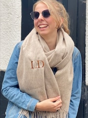 SolesmithExtra Large Embroidered Lambswool Winter Scarf - Image 1 of 2