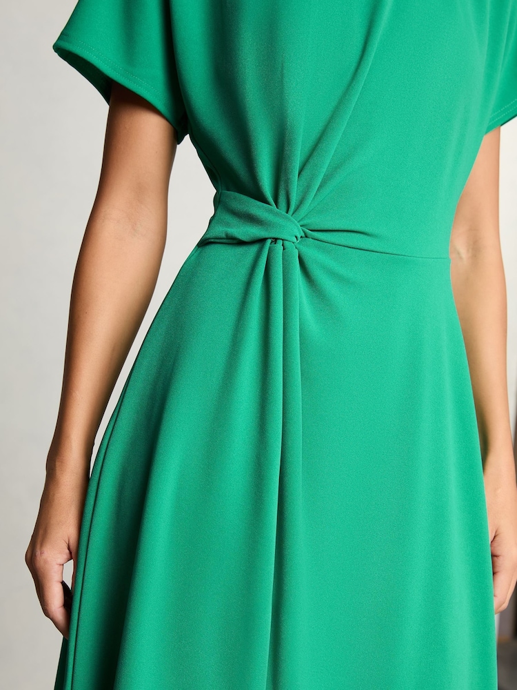 Lipsy Green Knot Side Midi Dress - Image 2 of 4