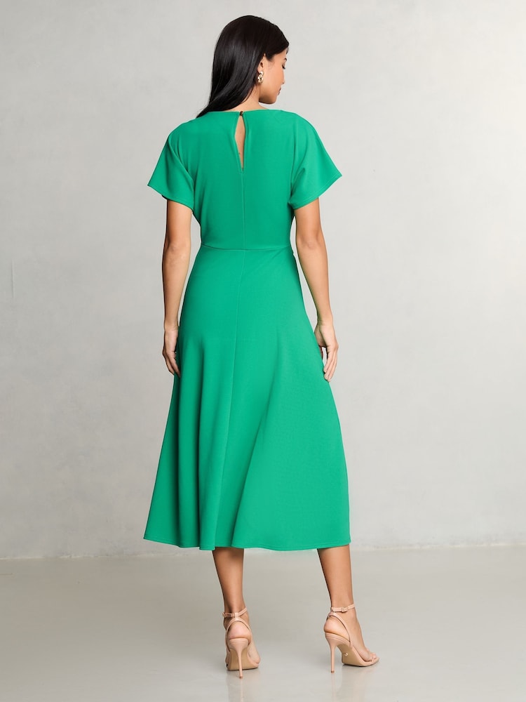 Lipsy Green Knot Side Midi Dress - Image 4 of 4
