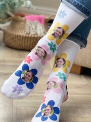 Solesmith Colourful Flower Photo White Socks - Image 2 of 4