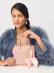 Aela Pink Paisley Print Bow Bag Charm - Image 1 of 4