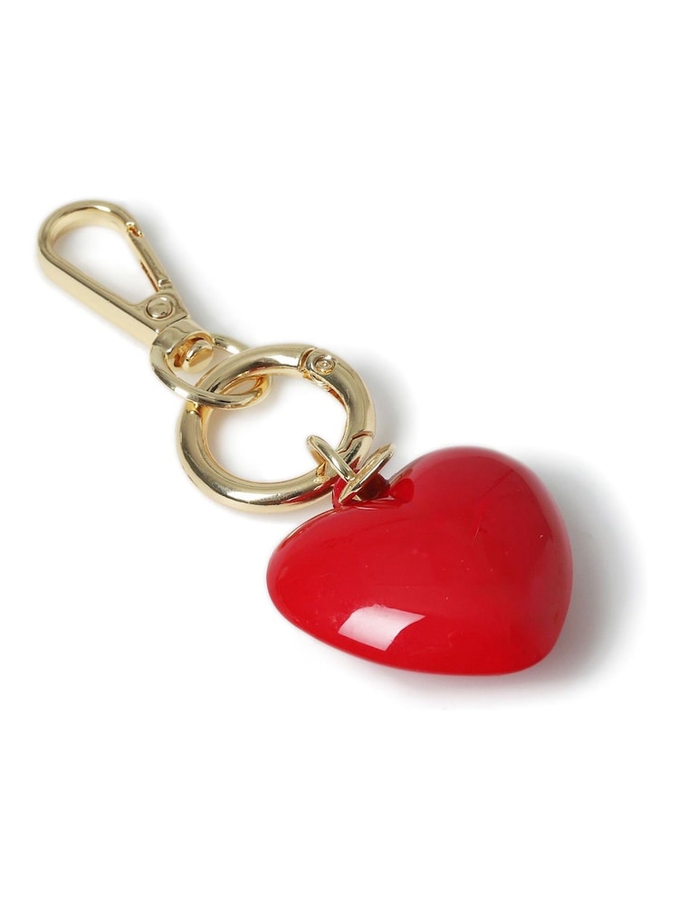 Aela Red Glossy Heart Bag Charm Bag - Image 2 of 2