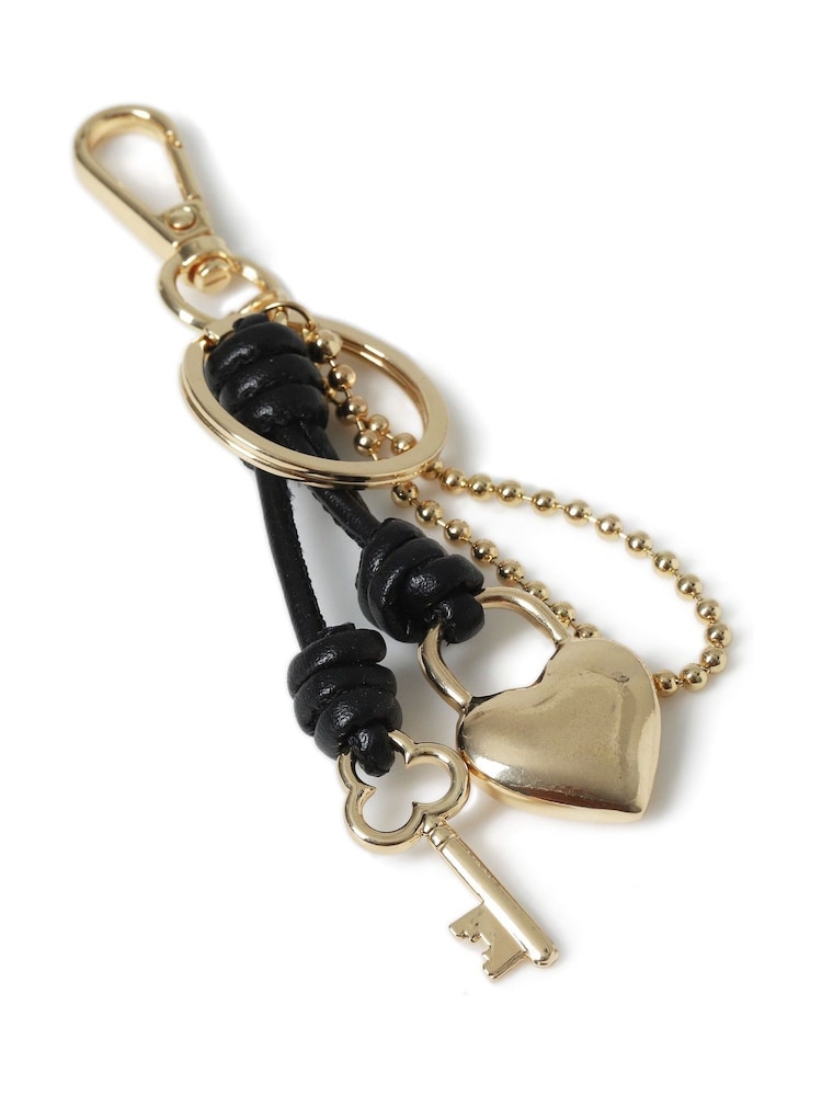 Aela Black Heart Padlock And Key Bag Charm - Bild 2 von 2