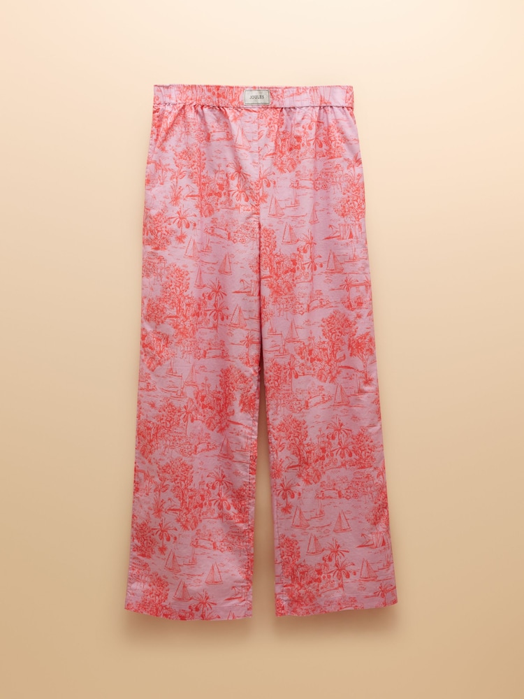 Pink Toile de Jouy - Joules Hallie Pull-On Cotton Trousers - Imagen 10 de 10