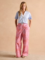 Pink Toile de Jouy - Joules Hallie Pull-On Cotton Trousers - Imagen 4 de 10