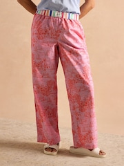 Pink Toile de Jouy - Joules Hallie Pull-On Cotton Trousers - Imagen 6 de 10