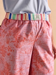 Pink Toile de Jouy - Joules Hallie Pull-On Cotton Trousers - Imagen 7 de 10