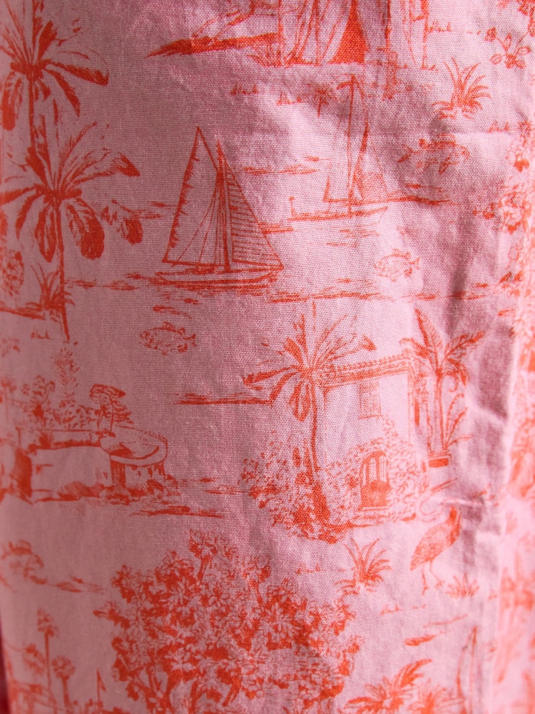 Joules Hallie Pink Toile de Jouy Pull-On Cotton Trousers - Image 9 of 10