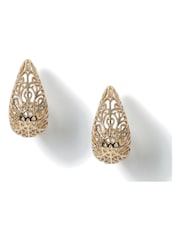 Aela Gold Tone Filigree Teardrop Earrings - Image 1 of 3