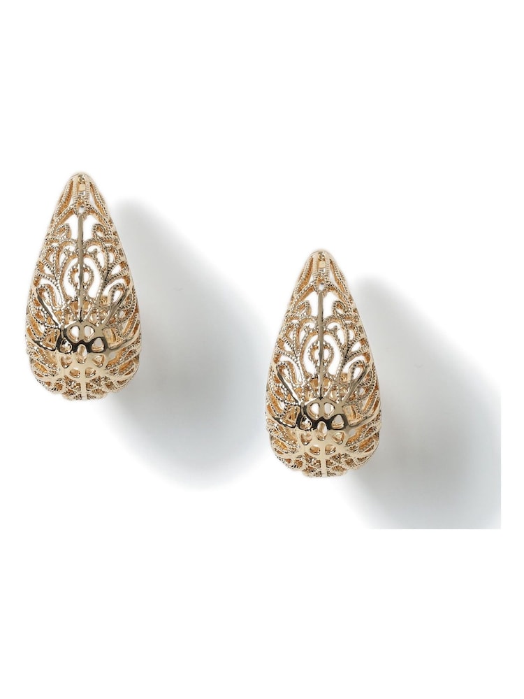 Aela Gold Tone Filigree Teardrop Earrings - Image 1 of 3
