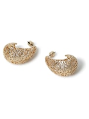 Aela Gold Tone Filigree Teardrop Earrings - Image 2 of 3