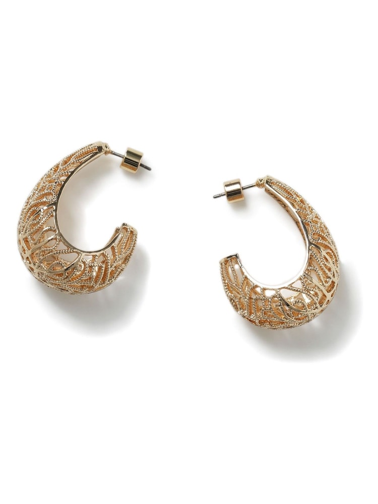 Aela Gold Tone Filigree Teardrop Earrings - Image 3 of 3