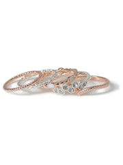 Aela Silver and Rose Gold Tone Stacker Multipack Ring - Image 1 of 2
