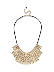 Aela Cord Beaten Stick Collar Gold Necklace - Image 1 of 2