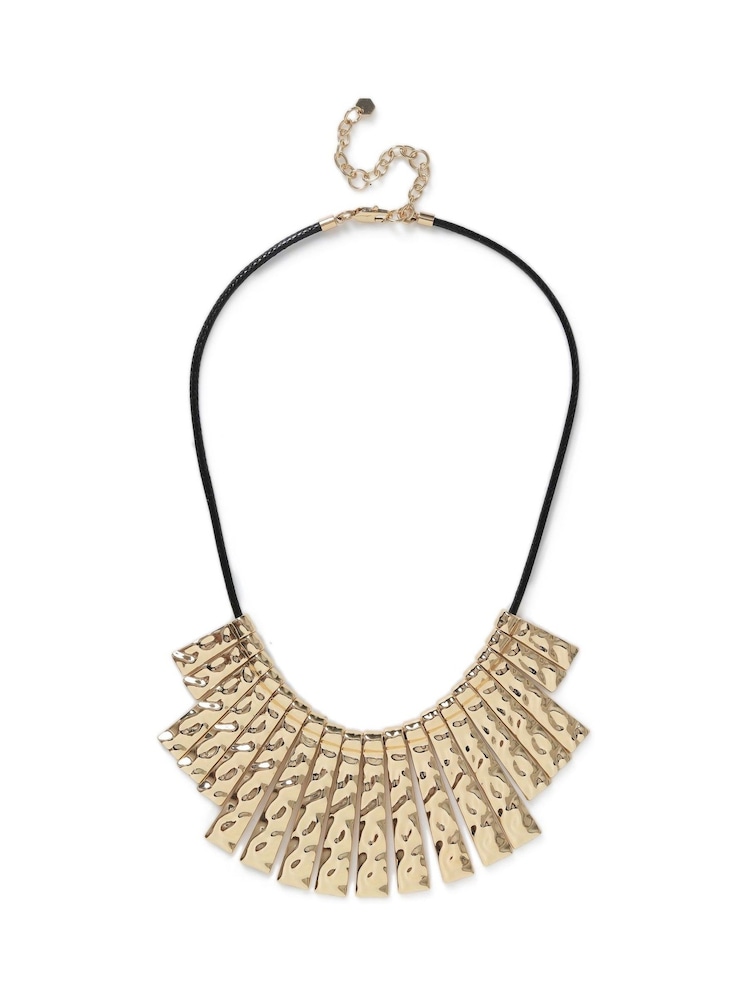 Aela Cord Beaten Stick Collar Gold Necklace - Image 1 of 2