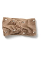 Aela Knitted Embellished Camel Bandeau - Image 1 of 2