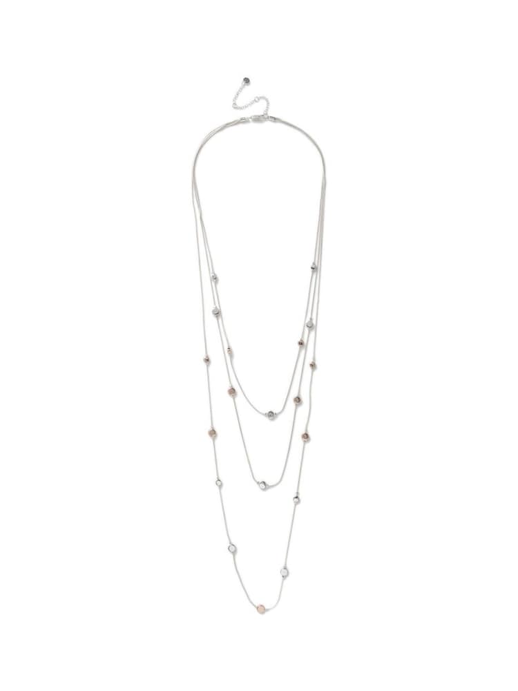 Aela Silver Tone Multi Row Disc Charm Necklace - Image 1 of 1 Aela Silver Tone Multi Row Disc Charm Necklace - Image 1 of 1