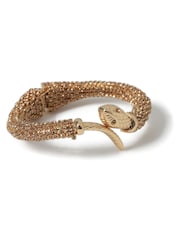 Aela Gold Tone Rhinestone Wrapped Snake Clamp Bangle - Image 2 of 3
