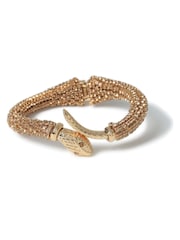 Aela Gold Tone Rhinestone Wrapped Snake Clamp Bangle - Image 3 of 3