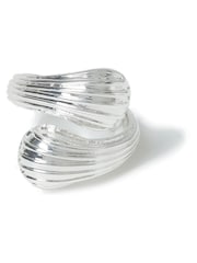 Aela Silver Tone Ridged Twist Ring - Image 1 of 2