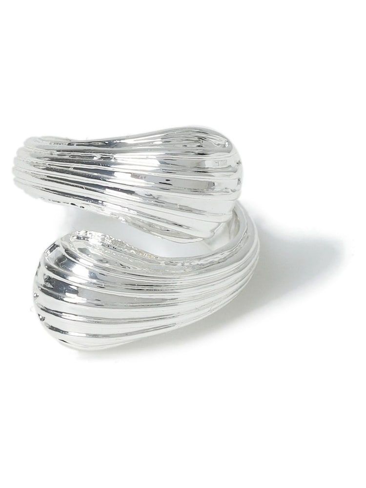 Aela Silver Tone Ridged Twist Ring - Image 1 of 2